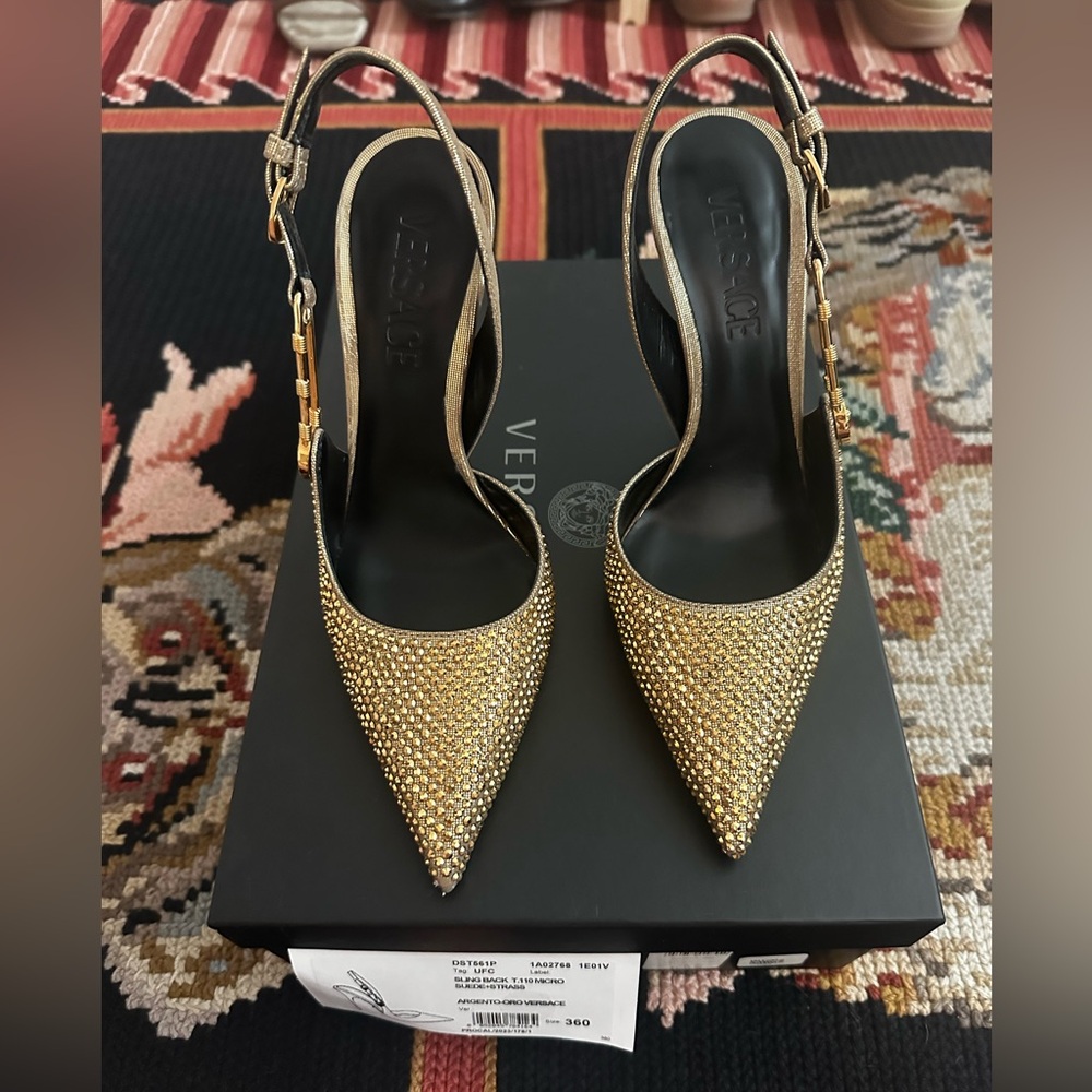 Versace Gold Medusa heels size 36
